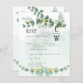 Eucalyptus Wedding RSVP Qr Code Modern Greenery (Voorkant / Achterkant)