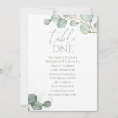 Eucalyptus Wedding Table Number (aantal zitplaatse Kaart (Voorkant)