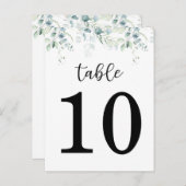 Eucalyptus Wedding Table Number (dubbelzijdig) Advieskaart (Voorkant / Achterkant)