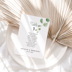 Eucalyptus Wedding Table Nummer 1 Zitkuur Kaart