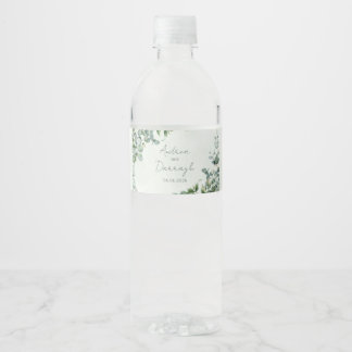 Eucalyptus Wedding Water Bottle Label 1001A Waterfles Etiket