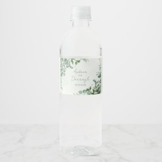 Eucalyptus Wedding Water Bottle Label 1001A Waterfles Etiket