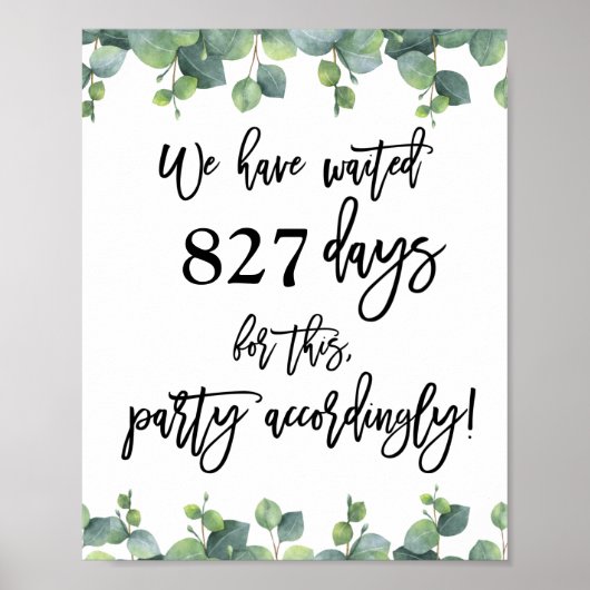 Eucalyptus Wedding We hebben gewacht Poster (Voorkant)