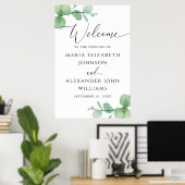 Eucalyptus Wedding Welcome Sign | Elegant Script Poster (Thuiskantoor)