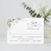 Eucalyptus Wedding With Meal Choice RSVP Card (Debout devant)