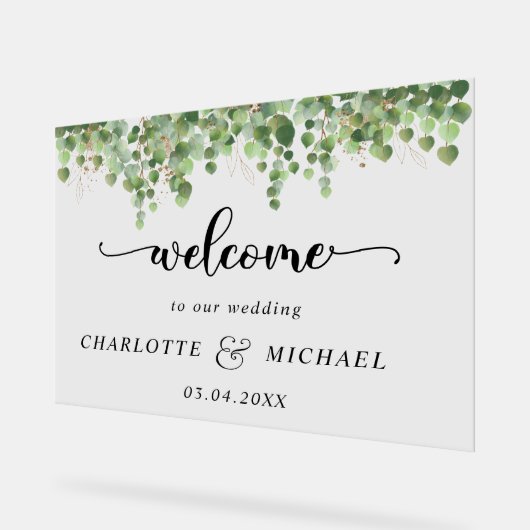 Eucalyptus Weddings Acryl Bord (Hoek)