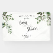 Eucalyptus Wit Eenvoudig Baby shower Spandoek (Horizontaal)