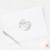 Eucalyptus Witte Bloemachtige Bruidsdouche Dank Je Ronde Sticker (Envelop)