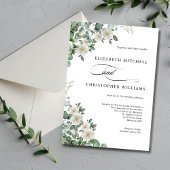 Eucalyptus witte bloemen groen elegante bruiloft kaart