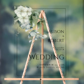 Eucalyptus, witte bloemen rand bruiloft WELKOM Acryl Bord (Neutraal)