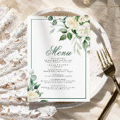 Eucalyptus Witte Bloemen Trouwmenu 5x7 Menu