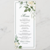Eucalyptus Witte Bloemen Trouwmenu Menu (Voorkant)