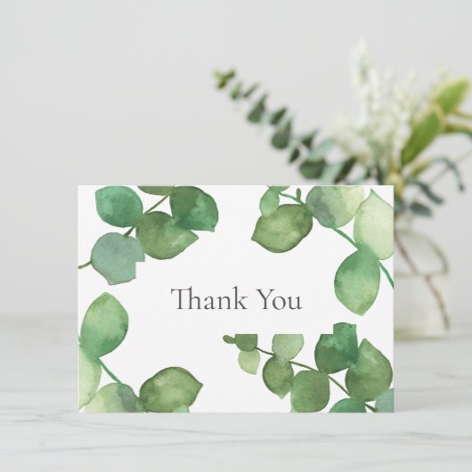 Eucalyptus Woodland groen dank u Bedankkaart (Staand voorkant)