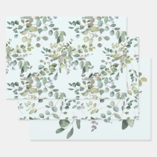 Eucalyptus Wrapping Paper Flat Sheet Set van 3
