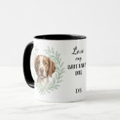 Eucalyptus Wreath Brittany Dog Monogram Mok (Voorkant links)
