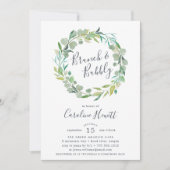 Eucalyptus Wreath Brunch & Bubbly Invitation (Devant)