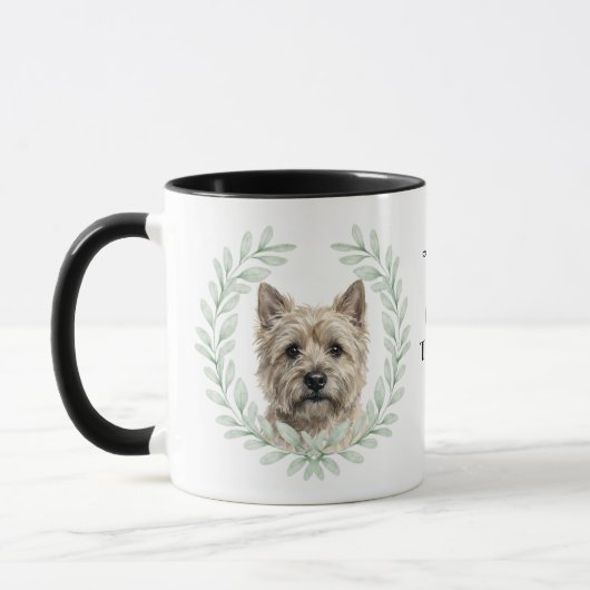 Eucalyptus Wreath Cairn Terrier Dog Monogram Mok (Links)