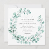Eucalyptus Wreath Greenery Elegant Waterverf Kaart (Voorkant)