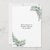 Eucalyptus Wreath Greenery Foliage Leaf Wedding Kaart (Achterkant)