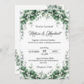 Eucalyptus Wreath Greenery Foliage Leaf Wedding Kaart (Voorkant / Achterkant)