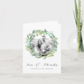 Eucalyptus Wreath | Weddenfoto Hartelijk dank Bedankkaart (Voorkant)
