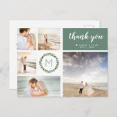 Eucalyptus Wreath Weddenschap Foto Collage Harteli Briefkaart (Voorkant / Achterkant)