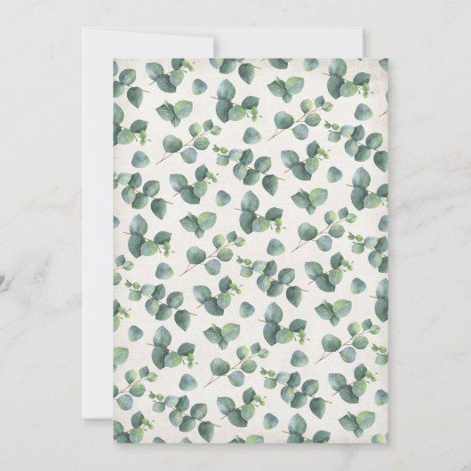 Eucalyptus Wreath Weddenschap Kaart (Achterkant)