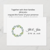Eucalyptus Wreath Wedding Invitation Stationery (Devant / Derrière)