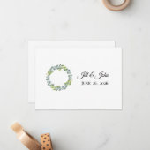 Eucalyptus Wreath Wedding Invitation Stationery (Devant/Arrière en situation)