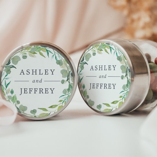 Eucalyptus Wreath Wedding Ronde Sticker
