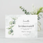 Eucalyptus zal je mijn bruidsmeisje Kaart zijn (Staand voorkant)