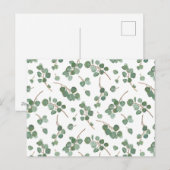 Eucalyptus zilveren dollar boom bladeren patroon feestdagenkaart (Voorkant / Achterkant)