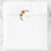 Eucalyptus Zonnebloem Moderne Bruidsborrel Ronde Sticker (Tas)