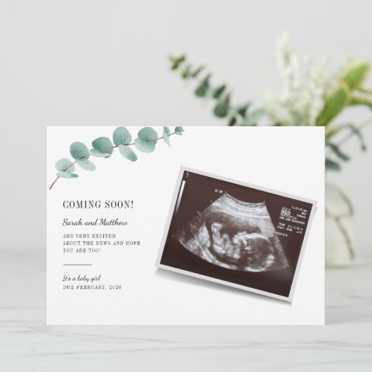 Eucalyptus Zwangerschap Aankondiging Baby (Staand voorkant)