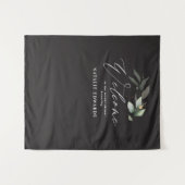 Eucalyptus zwart goud bruidsdouche welkom  wandkleed (Voorkant (horizontaal))