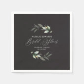 Eucalyptus zwart goud elegante bruidsdouche  servet (Voorkant)