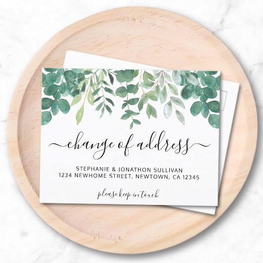 eucalyptusadreswijziging aankondigingskaart