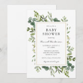 EucalyptusBaby shower Kaart (Voorkant / Achterkant)