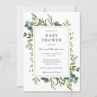 EucalyptusBaby shower Kaart