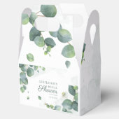 Eucalyptusbladeren Botanisch groen Bruidsdouche Bedankdoosjes (Geopend)