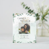 Eucalyptusbladeren GOUDEN BRUILOFT QR CODE BEGROTI (Staand voorkant)