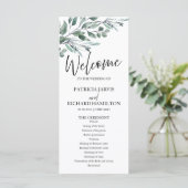 Eucalyptusbladeren groene huwelijksprogramma's 4x9 programma (Staand voorkant)