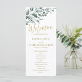 Eucalyptusbladeren Groene Huwelijksprogramma's 4x9 Programma (Staand voorkant)