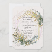 Eucalyptusbladeren met gouden accenten en Lijst Kaart (Voorkant)