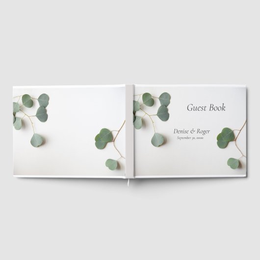 Eucalyptusbladeren met tekstruimte gastenboek (Volledig)