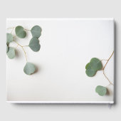 Eucalyptusbladeren met tekstruimte gastenboek (Achterkant)