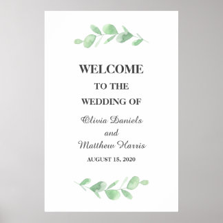 Eucalyptusbladeren. Woodland gewoon bruiloft Welko Poster