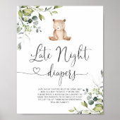Eucalyptusbos Beer Late night diapers Poster (Voorkant)