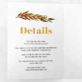 Eucalyptusbranche in herfstkleuren bruiloft drieluik uitnodiging (Binnenzijde eerst)