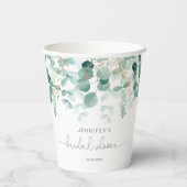 Eucalyptusbruine vrijgezellenfeest papieren bekers (Achterkant)